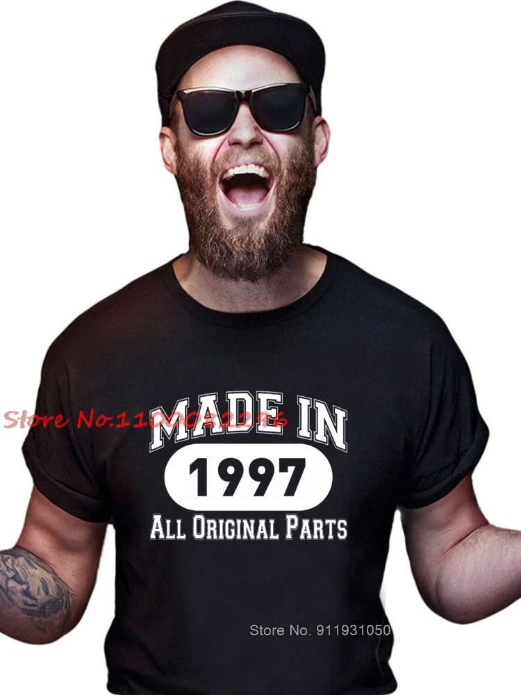 Men's Print O-Neck  T-shirt Tops 21 22 23 24 25 Years Old Anniversary Gift Made in 1996 1997 1998 1999 2000 Graphic T-shirt