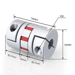 GS24 GR D55L78 Coupler Aluminium Plum Flexible Shaft Coupling Motor Connector 55mm 78mm CNC Flexible Coupler