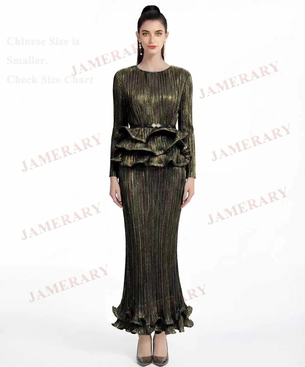 

Летний плиссированный комплект из двух предметов: женская свободная блузка большого размера с длинным рукавом + длинная юбка макси на завязках, осенний наряд