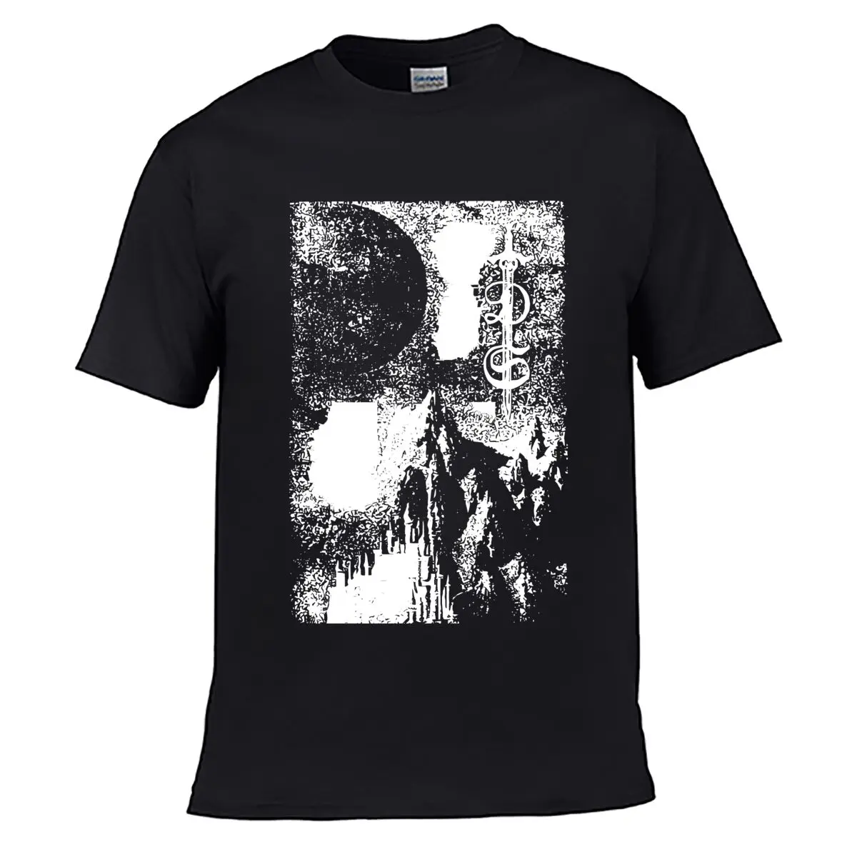 Blank Empty Graphic Template Men Summer Washed Tee Loose Distressed Top