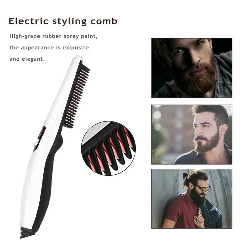 Multifunctional Hair Comb Brush Beard Straightener Hair Straighten Electric Beard Straightening Comb Quick Hair Styler For Men