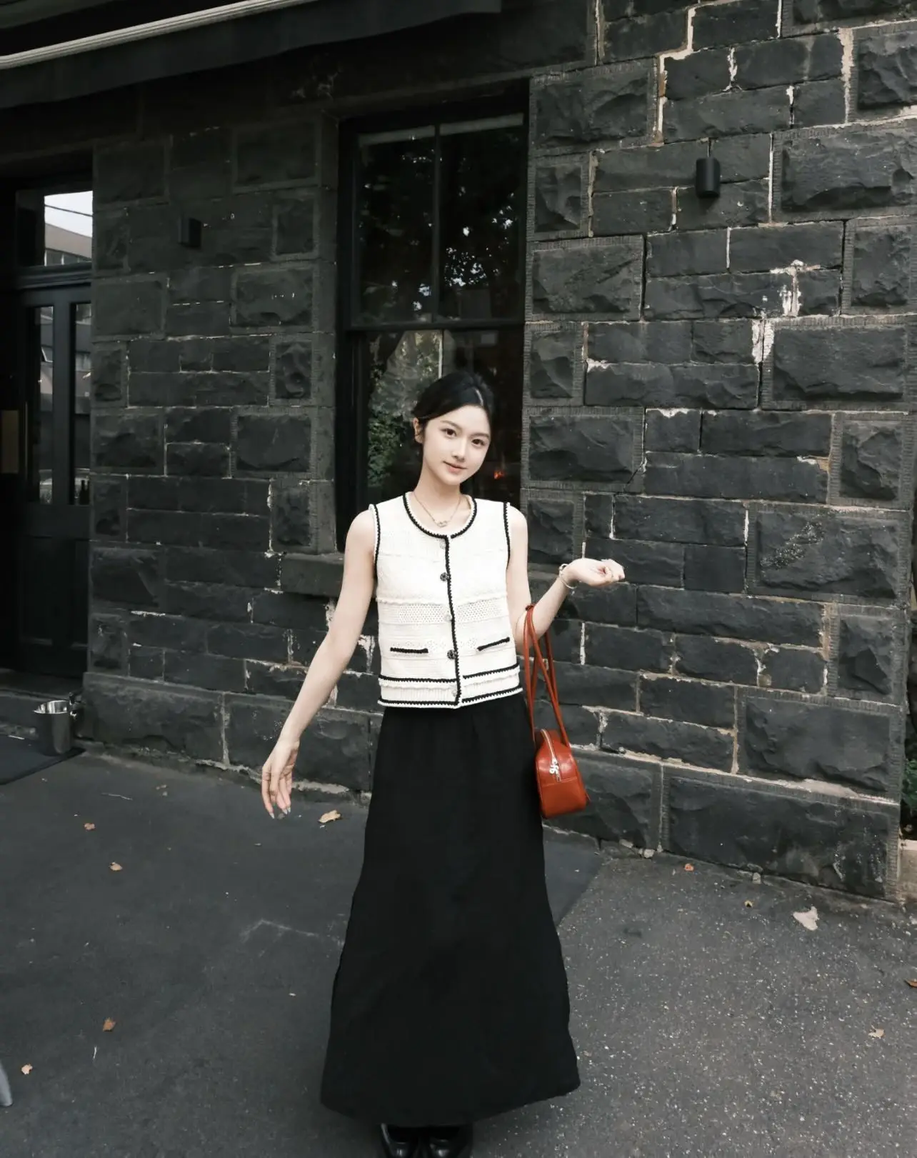 

Slimming Effect Loose Knitted round Ne Svel Vest Top Faionable Versatile Spring Summer New Arrival Women's Tank Top