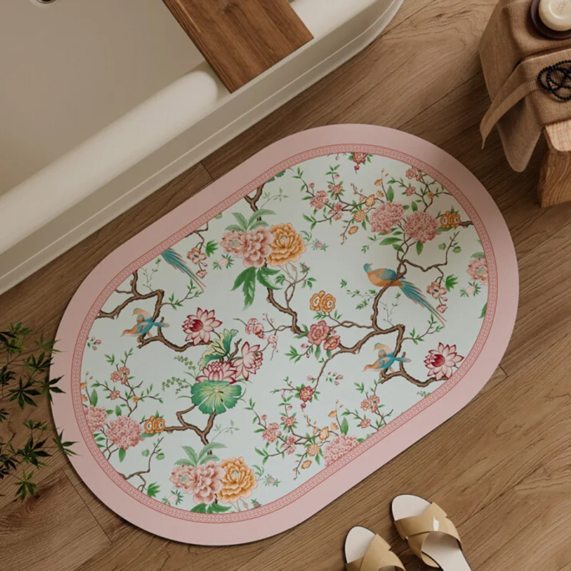 

Новый китайский стиль для дома, ванной комнаты, диатомитовый коврик для ног, нескользящий водопоглощающий ковер, устойчивый к туалету, украшение, легко чистится