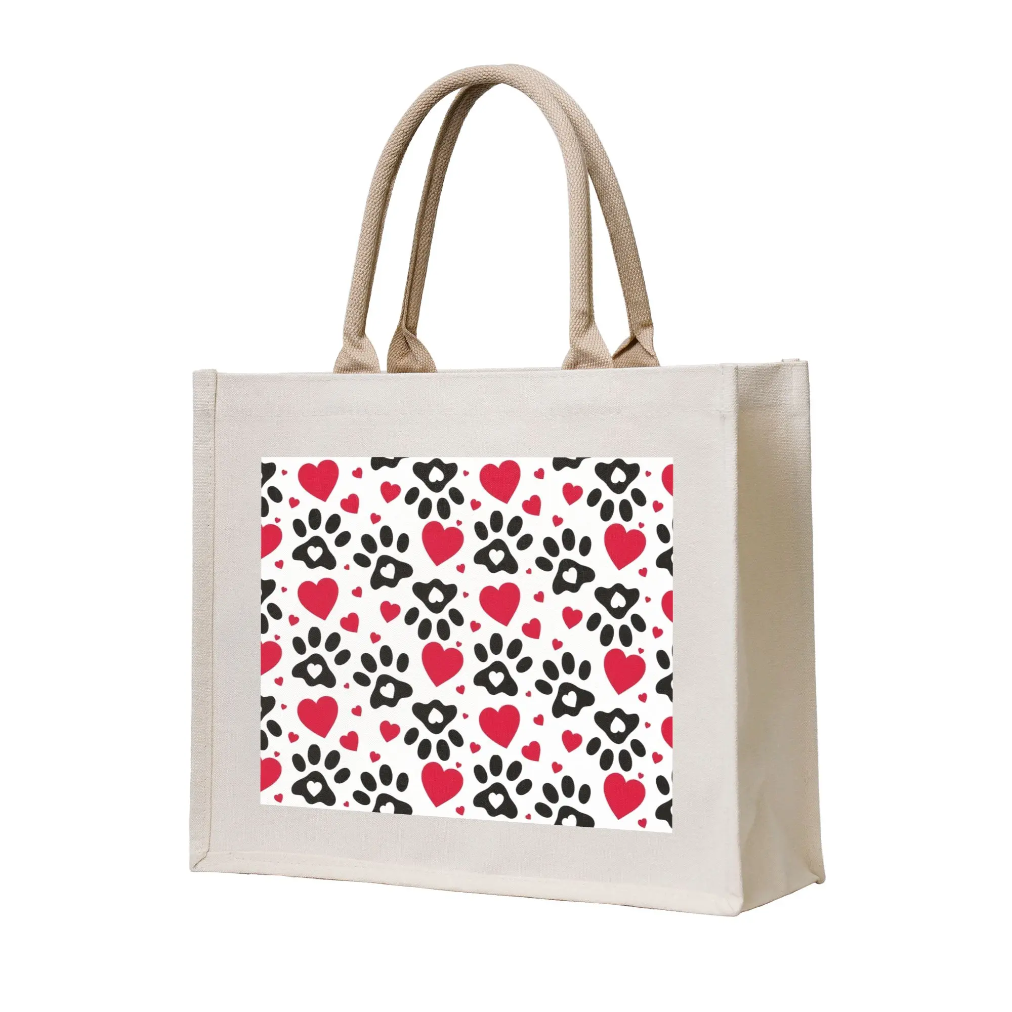 Bolsas de compras con diseño de pata de perro Zampe Cuori para mujer, divertidas y lindas, con diseño de animales, para amantes de los perros, bolsas de compras de gran capacidad