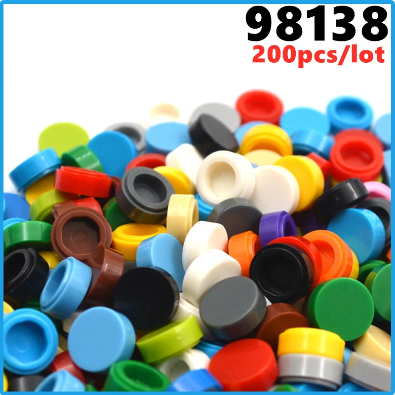 

200pcs Moc Tile Round 1x1 98138 DIY Creative Basics Building Blocks Bricks Classic Sets Compatible with Assembles Particles Toys