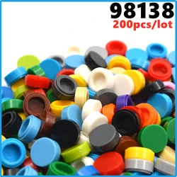 200pcs Moc Tile Round 1x1 98138 DIY Creative Basics Building Blocks Bricks Classic Sets Compatible with Assembles Particles Toys