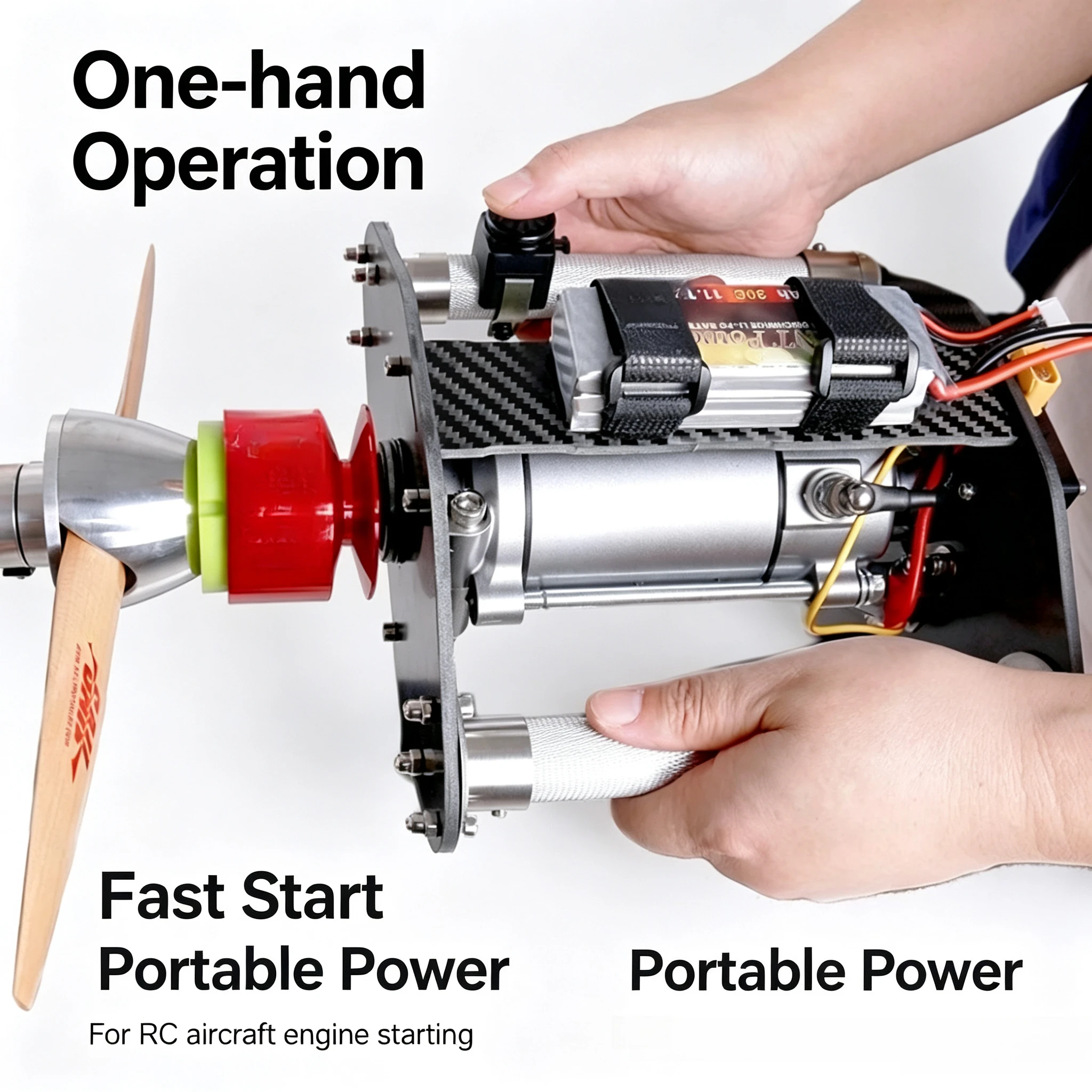 TOC250 High Torque RC Engine Starter Fits 80CC-250CC Large Fixed Wing Model Aircraft Powerful Electric Starting Tool