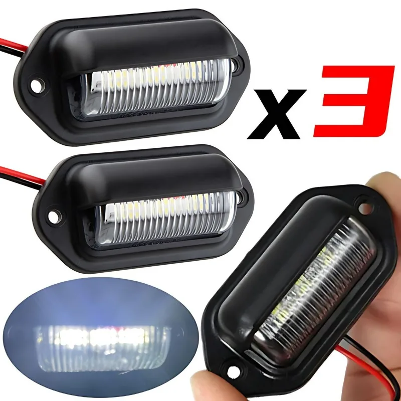 12-24VCar 6LED License Plate Light License Plate Lamp Concierge Lights Dome Lamps Under Hood Light Side Lamps for SUV Motorcycle