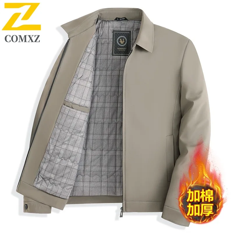 

COMXZ High Quality Mens Jacket Hiking Travel Thickened Warm Parka Fashion Work Comfortable Cold Resistant Winter New Clothing