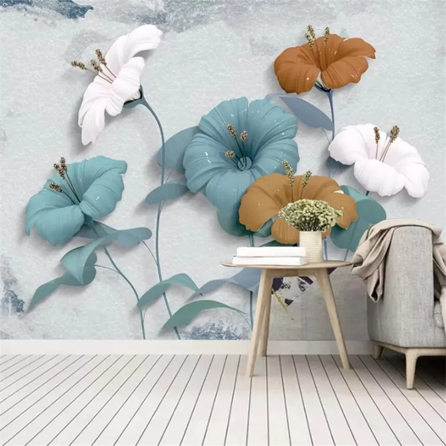 Обои на заказ, 3d фреска, изысканные ювелирные изделия в европейском стиле, цветы, papel de parede, роскошные тисненые украшения, фон с лилией, стена