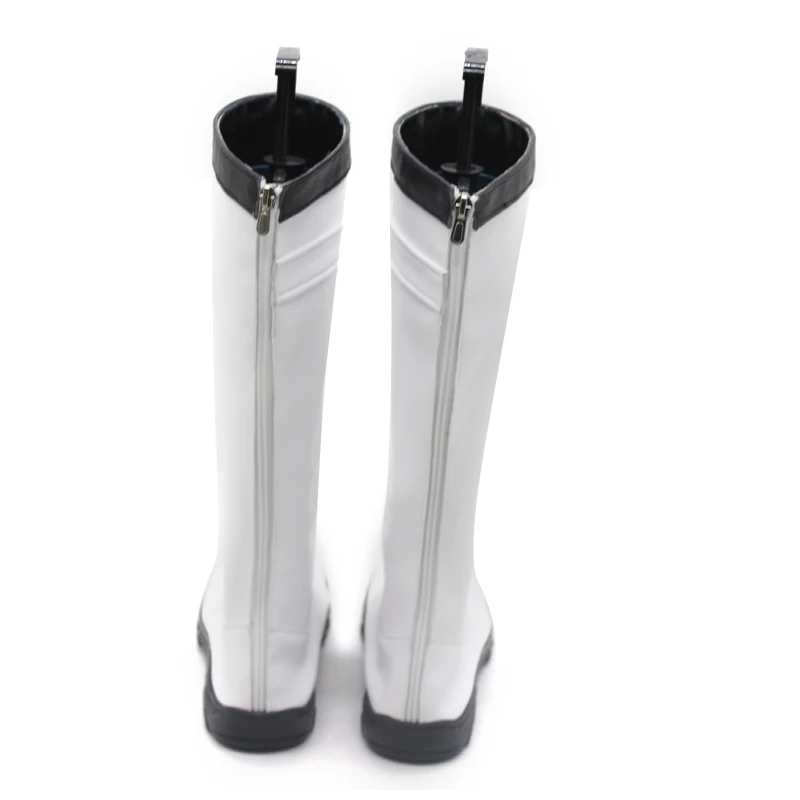 Fantastic Superhero Four Invisible Woman Susan Storm Richards Cosplay Shoes White PU Leather Halloween Boots