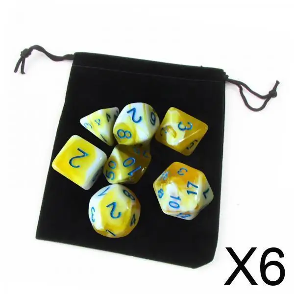 

Acrylic Polyhedral Dices Set with Pouch 7 Die Math Teaching Kit for Tabletop Board Gaming
