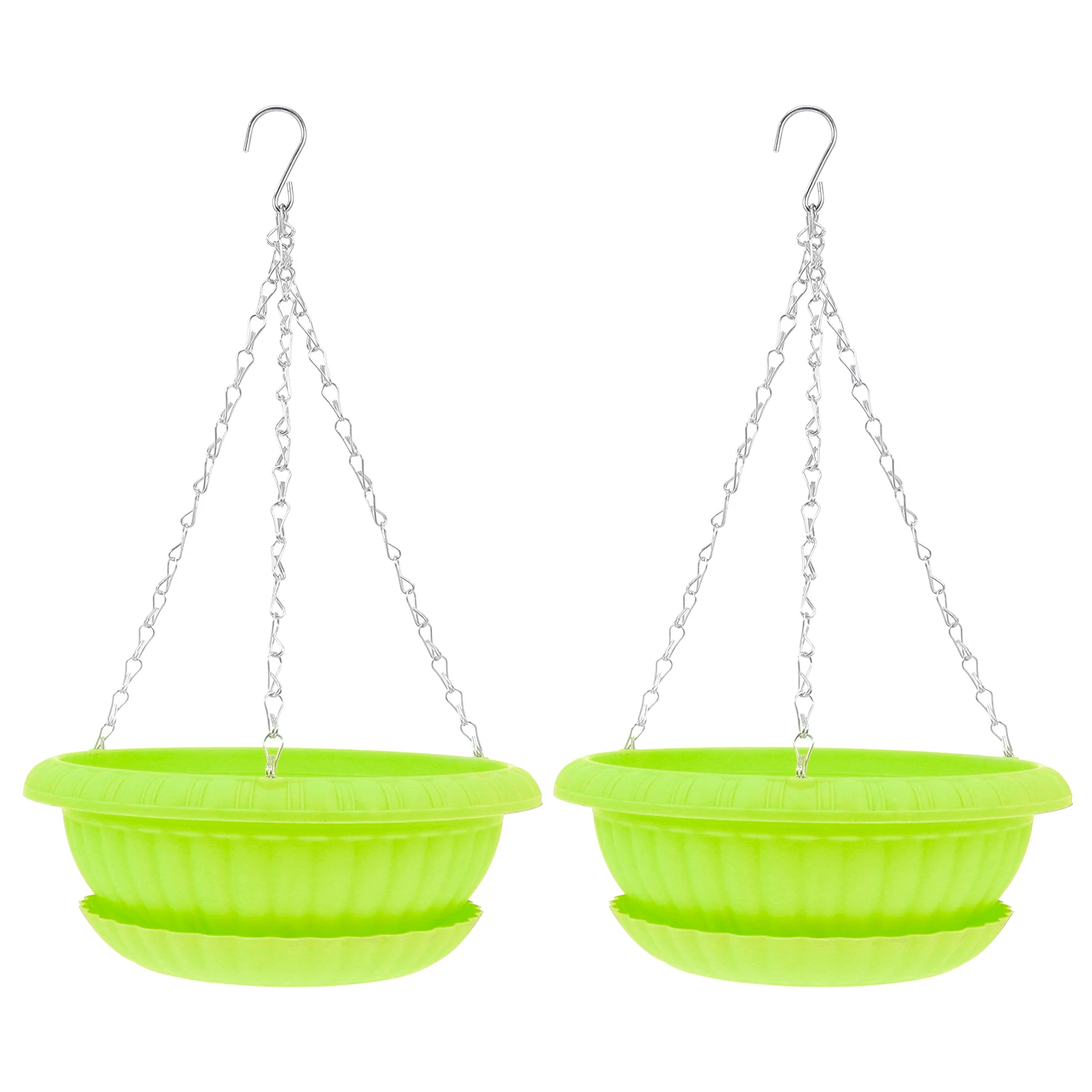 

2 комплекта подвесных цветочных горшков, прочный, прочный, зеленые растения среднего размера, декоративный садовый горшок, контейнер, держатель для цветов