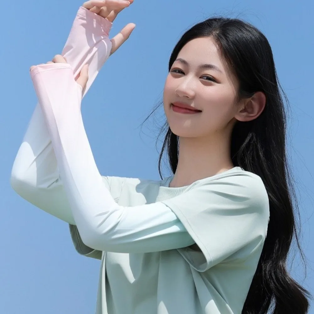 

Дышащие рукава-накладки из ледяного шелка с градиентным цветом, расклешенные, солнцезащитные, тонкие, для велоспорта, летние