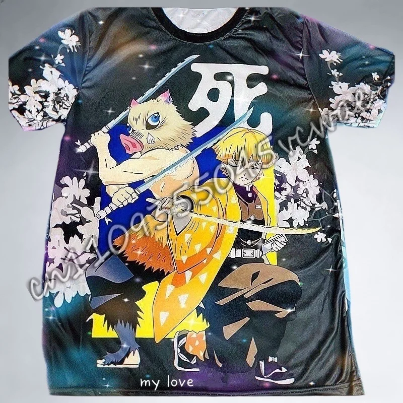 

Футболка с принтом персонажей Demon Slayer от Bandai, 2026 год, летняя, для взрослых и детей, повседневная, свободного кроя, новый стиль