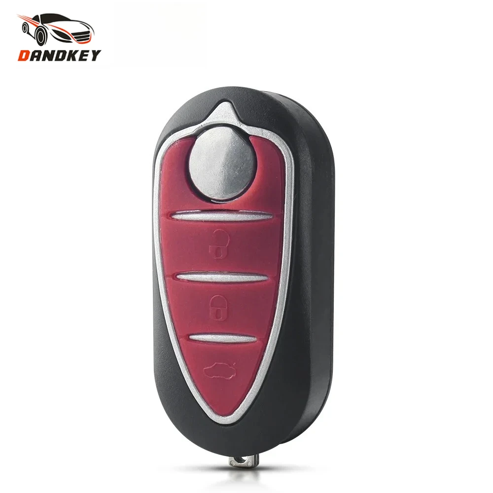 

Dandkey, 1 шт., 3 кнопки, удаленный чехол для автомобильного ключа с необрезанным лезвием, складной флип-чехол для автомобильного ключа для Alfa Romeo Mito Giulietta 159 GTA