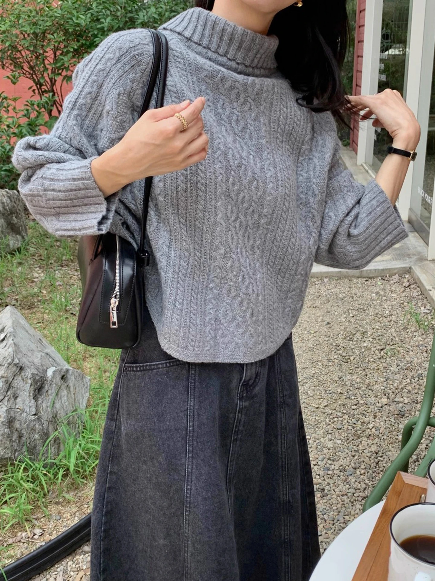 

Ретро вязаный плащ, свитер, пальто, женское свободное асимметричное зимнее новое поступление, удобный длинный топ с высоким воротником