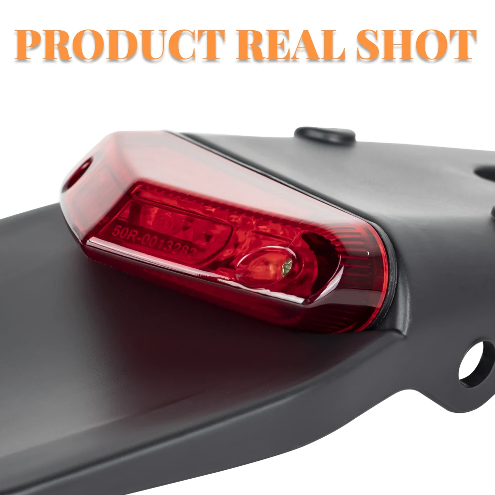 Motorcycle Universal 12V LED Taillight Brake Lamp With Rear Fender License Plate Bracket Holder for Enduro Off-Road Bike image 4