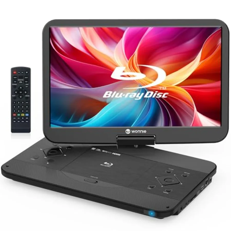 

Портативный Blu-ray плеер 17.6 дюймов с поворотным экраном 15.4 дюйма 1080P Full HD, проигрыватель Blu-ray/DVD с выходом HDMI, входом AV, встроенной зарядкой