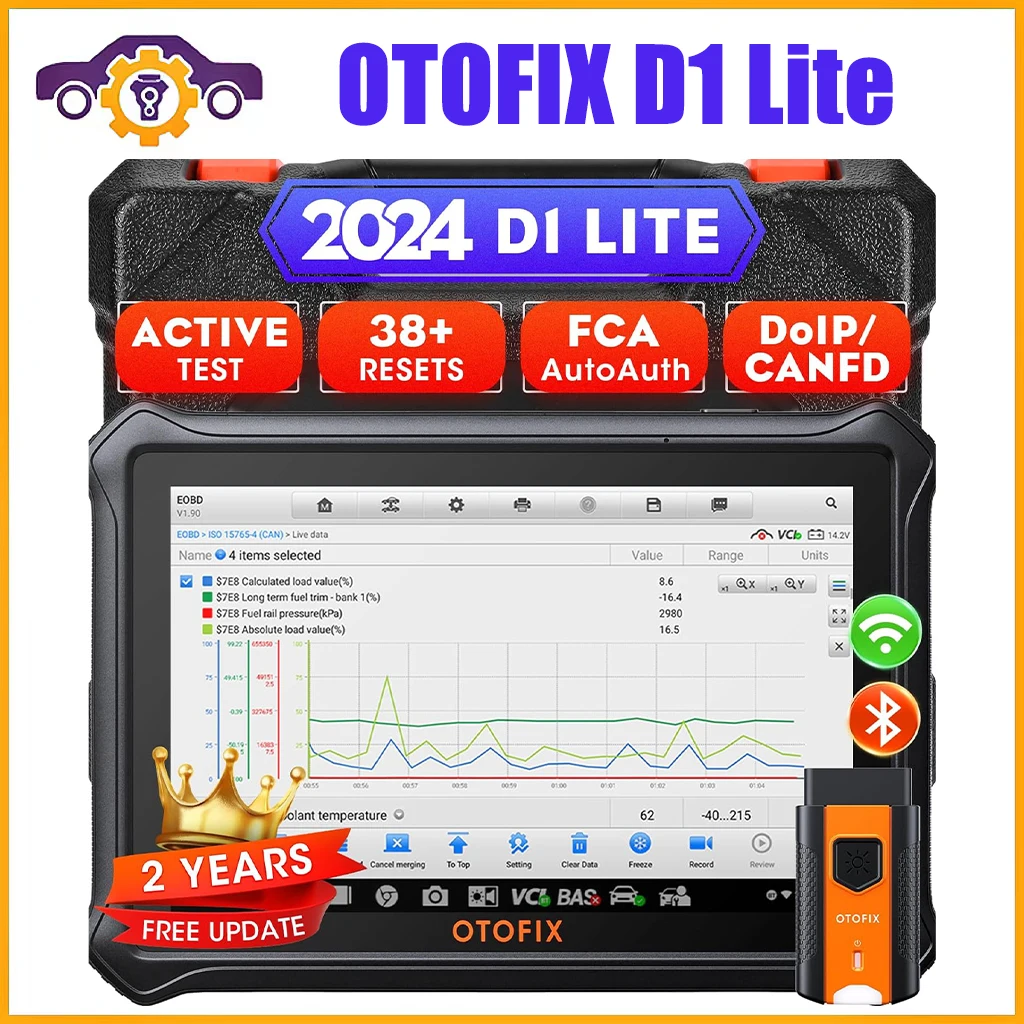 OTOFIX D1 Lite Bluetooth Car Diagnostic Tool OBD2 Scanner Bi-Directional Automotive Scan Tool 2 Years Free Update Active Test