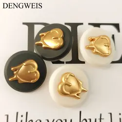 6pcs Heart Metal Buttons for Women's Overcoat Sweaters Jackets Coat Fashion Clothing Decorative Buttons Sewing Accessories 18mm