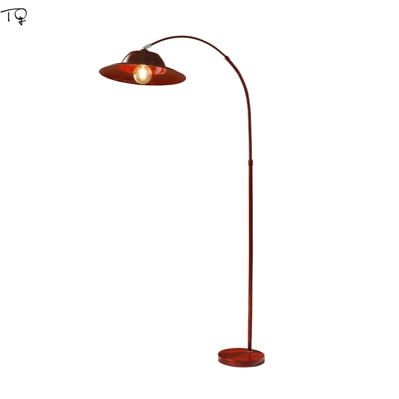 Wabi-Sabi Straw Hat Long Arm Fishing Floor Lamp LED E27 Modern Vertical Table Lamp Home Decor Living Room Sofa Bedroom Bar Study