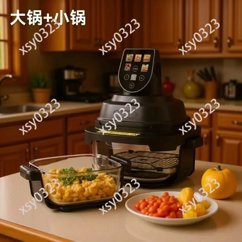 Smart Touch Screen Air Fryer Visible Glass Multifunctional Oven Non-Stick Fries Maker 110V/220V - Kitchen Appliance
