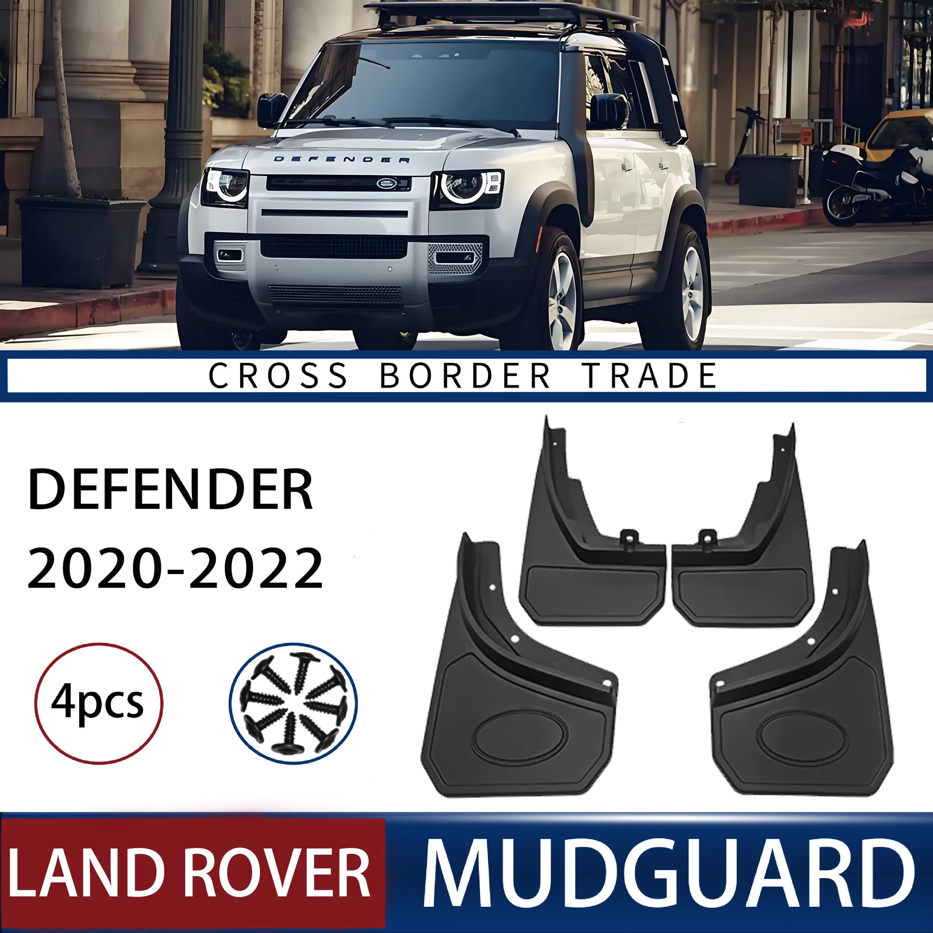 

FOR Landrover Defender 2020-2022 Car Molded Mud Flaps Splash Guards Mudguards Front Rear Styling Front Rear Car Accessories