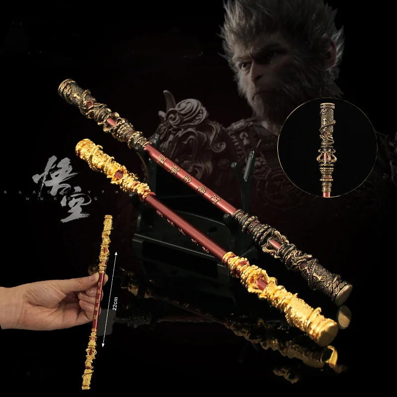 

Black Myth: WuKong Weapon Sun Wukong Monkey King Bar Game Anime 22cm Metal Swords Katana Weapon Model Ornament Crafts Gifts Toys