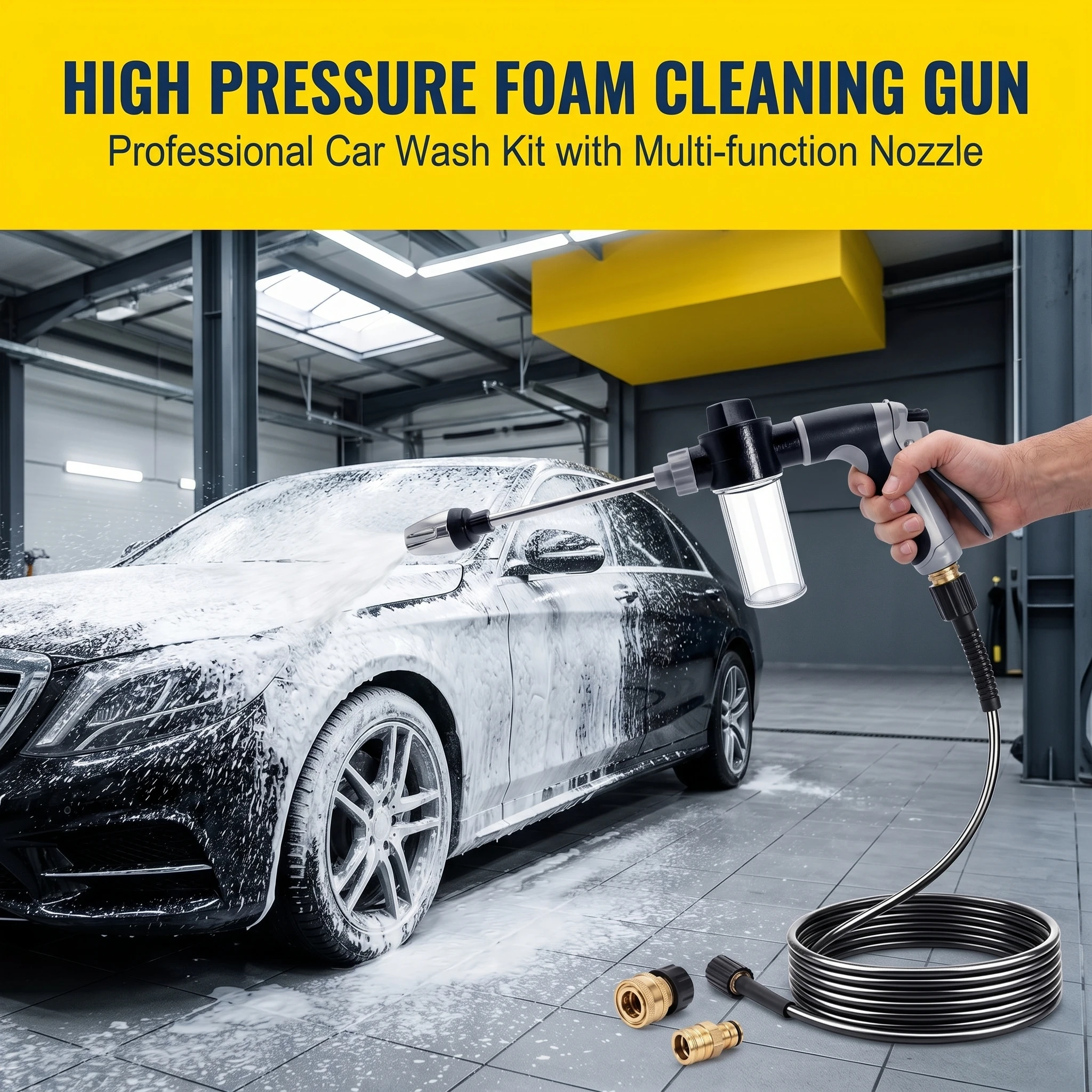 High Pressure Automobile Water Gun Spray Garden Watering Foam Pot Car Washing Foam Water Gun Car Washing Tools