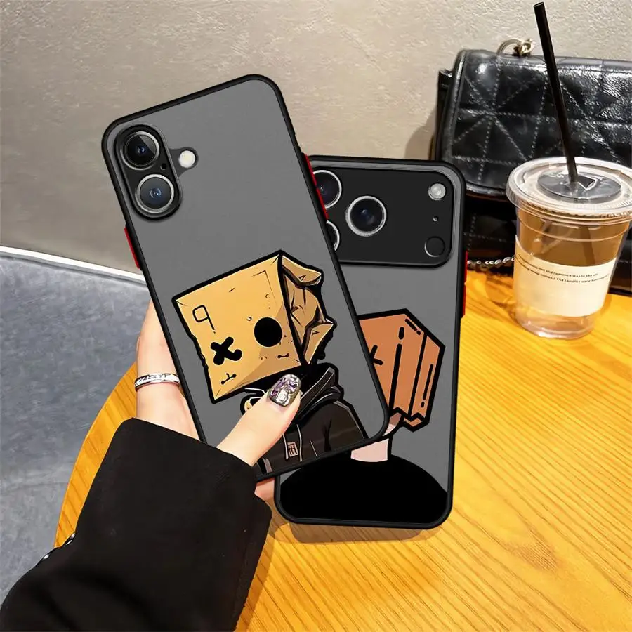 حافظة بنمط رجل ورقي كرتوني لهاتف آيفون 15 16 14Plus 12 13 11 Pro Max 7 8 XS Max 13 Mini 17 Air Soft Cover