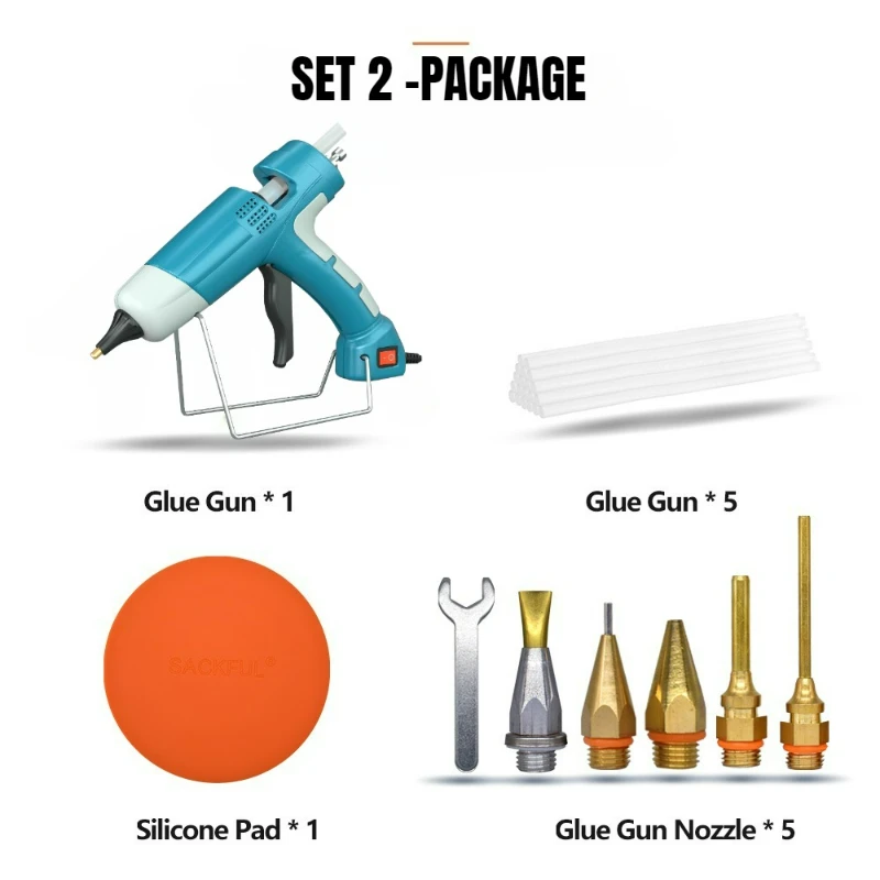

300W Hot Glue Gun Tool Kit Industrial Silicone Gun High Temperature with Switch-Metal Wood Ceramic Leather and DIY Projects 220V