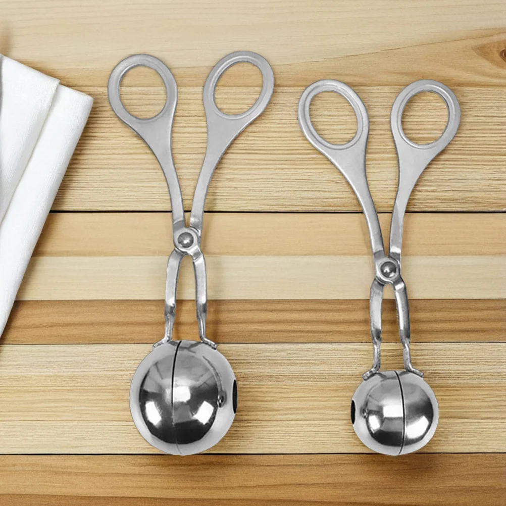 2Pcs Premium 304 Stainless Steel Meatball Maker Non Slip Grip Meat Baller Tongs for Easy Shaping Dough Fish Rice Balls Efficient