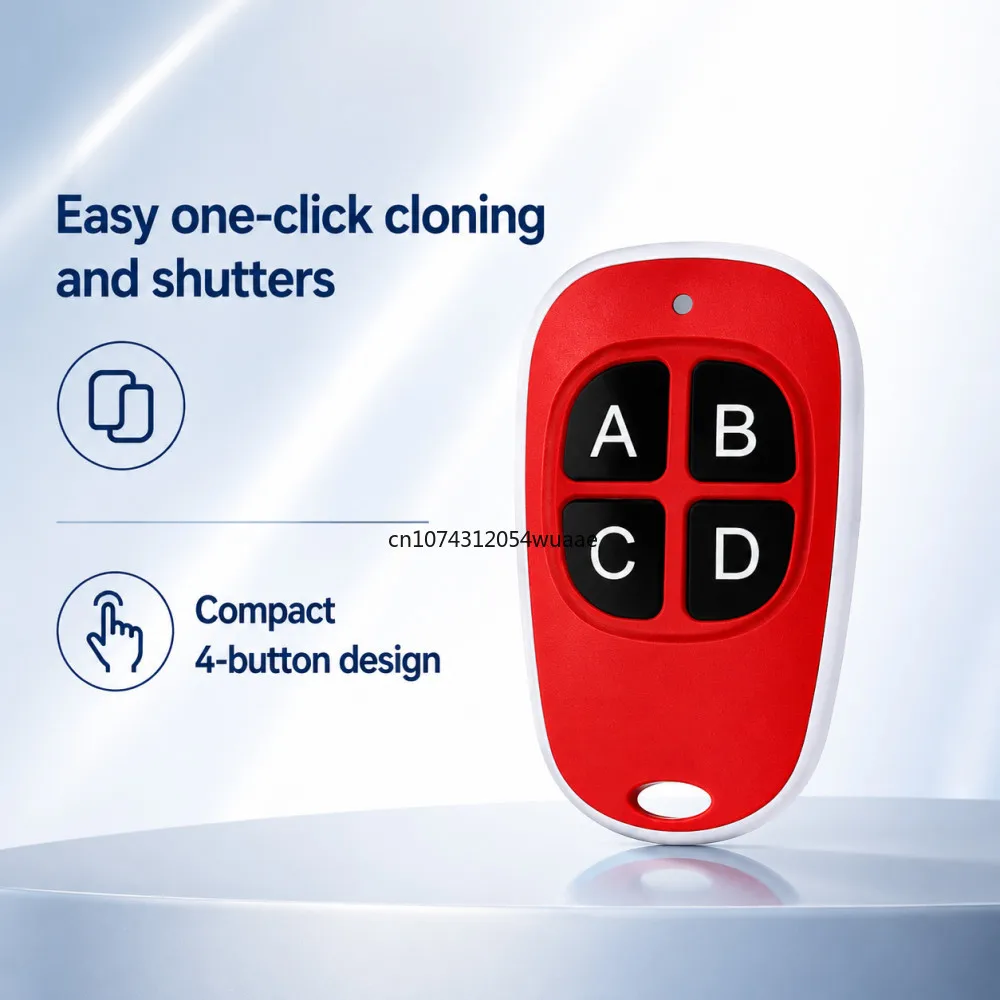 Universal 433MHz Remote Control Garage Door Opener Wireless Transmitter 4 Keys Duplicator Clone Electric Door Key Copy Remote
