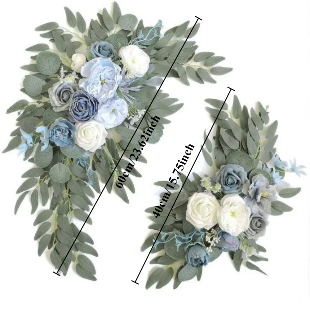Romantische weiße künstliche Hochzeitsblumen, künstliche Bogenblumen, künstlicher Hochzeitsbogen, Blumen-Set, Hochzeit, Willkommensschild, Dekor – Detail 22