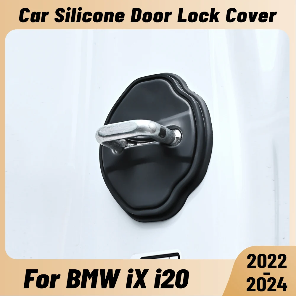 

For BMW iX i20 2022-2024 Car Door Shock Absorber Door Lock Protector Silicone Auto Door Lock Latches Cover Accessories