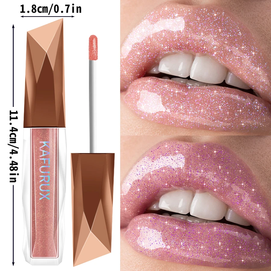 9 Colors Glitter Moisturizing 1pc lip Gloss Long Lasting Lip Glaze Shimmer Liquid Lipstick Makeup Lip Oil Lip Tint lip Balm Gift