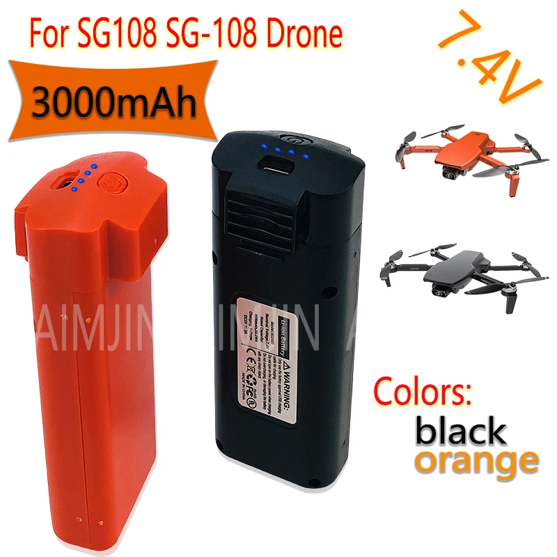 

For SG108 SG-108 Drone Battery 3000mAh 7.4V Replacement Remote Control Quadcopter Spare Parts Rechargeable Li-Polymer Batteries