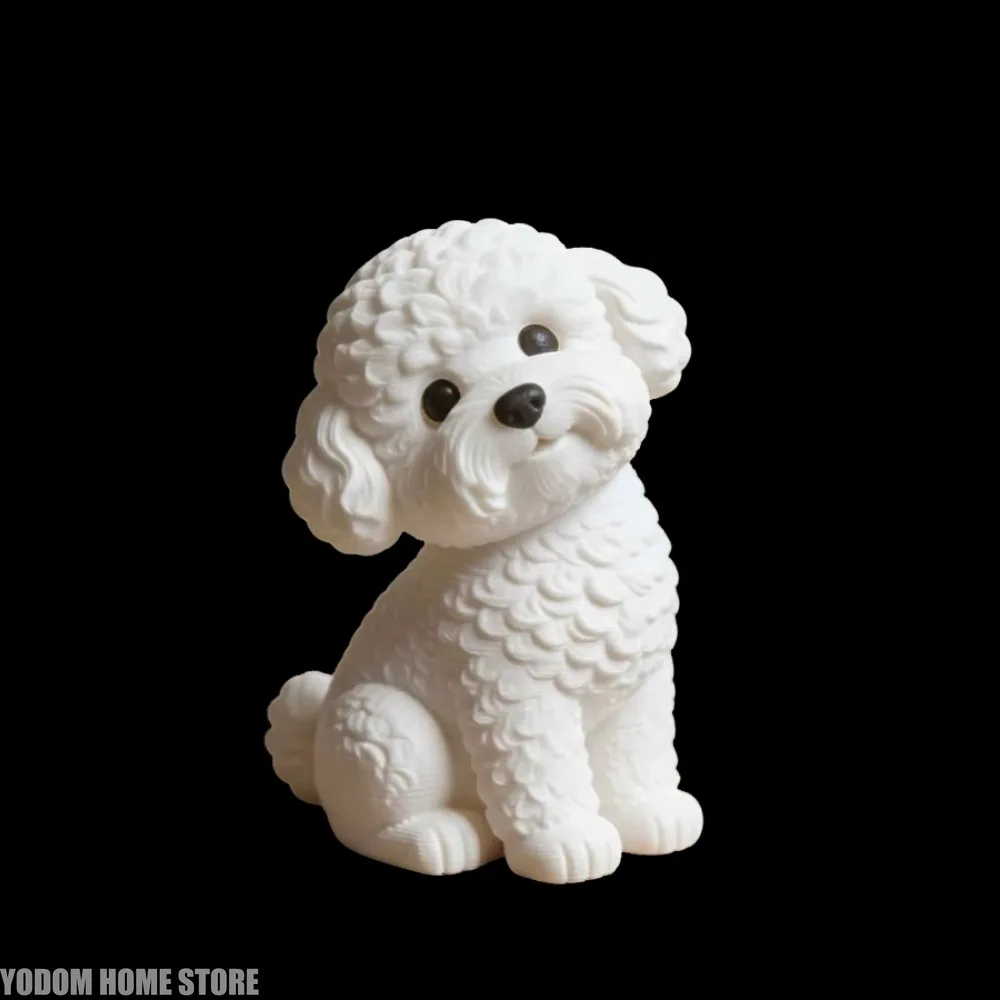 Miniature Pet Dog Resin Figurines, Lovely Tabletop Ornament, Scene Decor for Office Bedroom Wedding Supplies