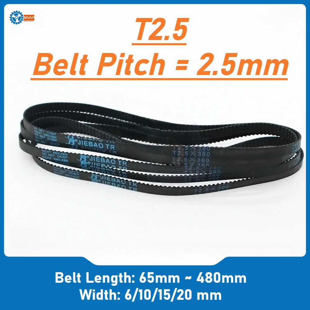 

Applicable to CNC 3D Printer Laser Engraver Robot Arm T2.5 Timing Belt 65mm to 480mm Pitch 2.5mm Width 6mm 10mm 15mm 20mm