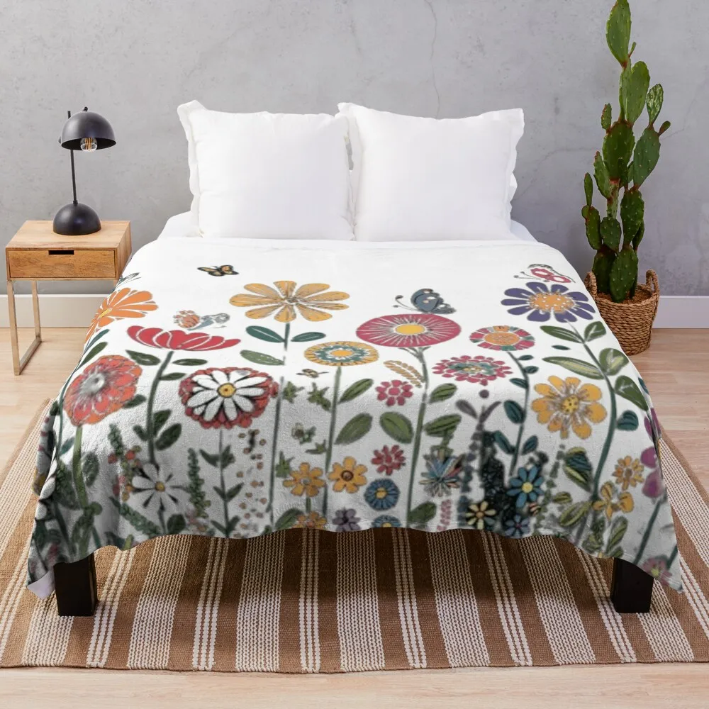 

Colorful Flowers Throw Blanket Luxury Weighted Soft Beds Hairy Blankets