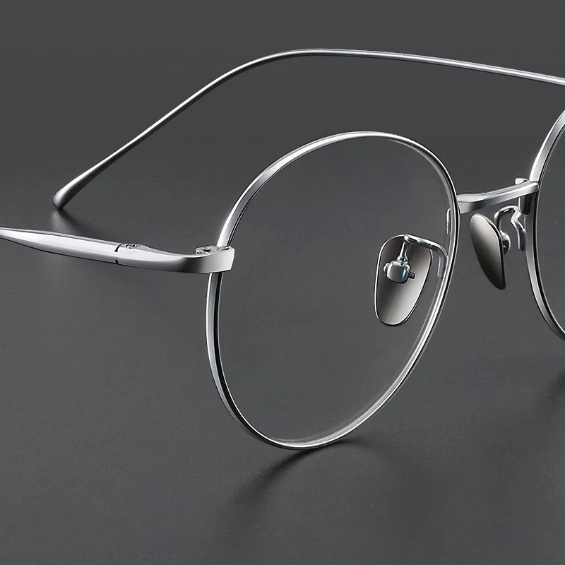 Puur Titanium Optische Frames Computer Brillen Voor Mannen Vrouwen Ultralichte Vintage Ronde Brilmontuur Merk Designer Brillen Brillen