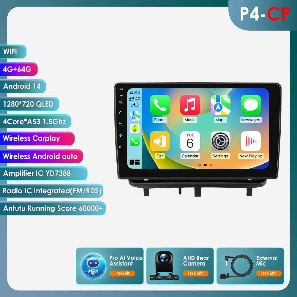 2din 9 "Android 12 Autoradio Voor Opel Corsa D 2007-2012 Hatchback Van Auto Multimedia Radio Speler Navi Gps Carplay Autoradio
