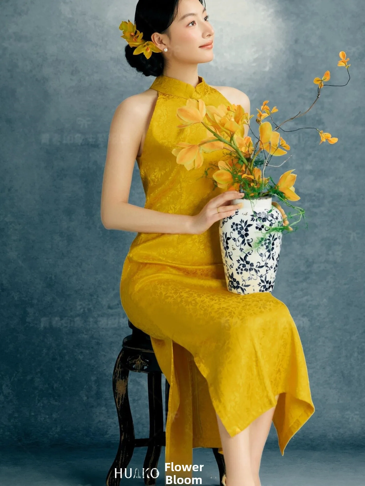 黄色の写真撮影用衣装中国風スタジオポートレートアート写真撮影 - Ethnic Fashion Shoot のレビューと価格