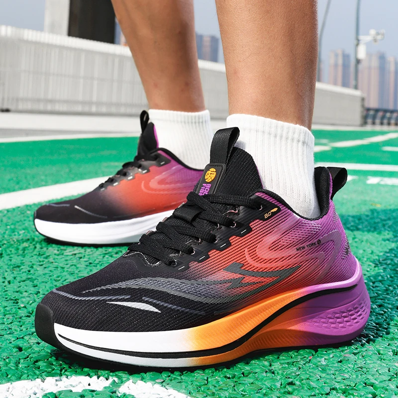 

Мужская спортивная обувь, легкие гоночные кроссовки из карбоновой пластины, зимняя амортизация, противоскользящие, износостойкие, дышащие.