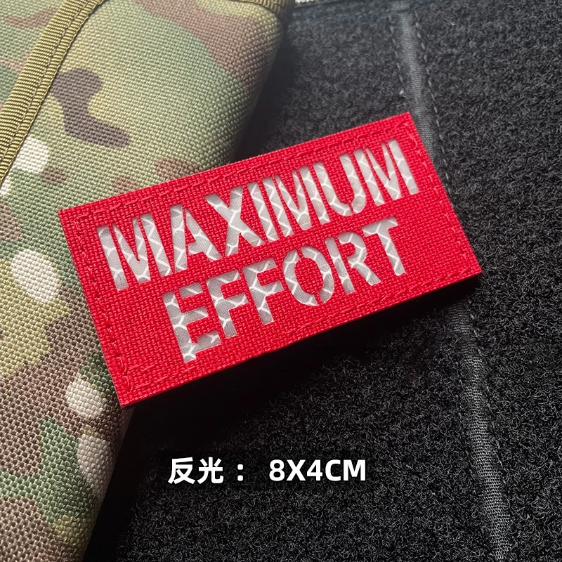 Reflective Embroidery Keeps Calm. Keep Going, Armband Ci'xiu, Hook and Loop Do Your Best, Morale Badge Strive for Progress Patch