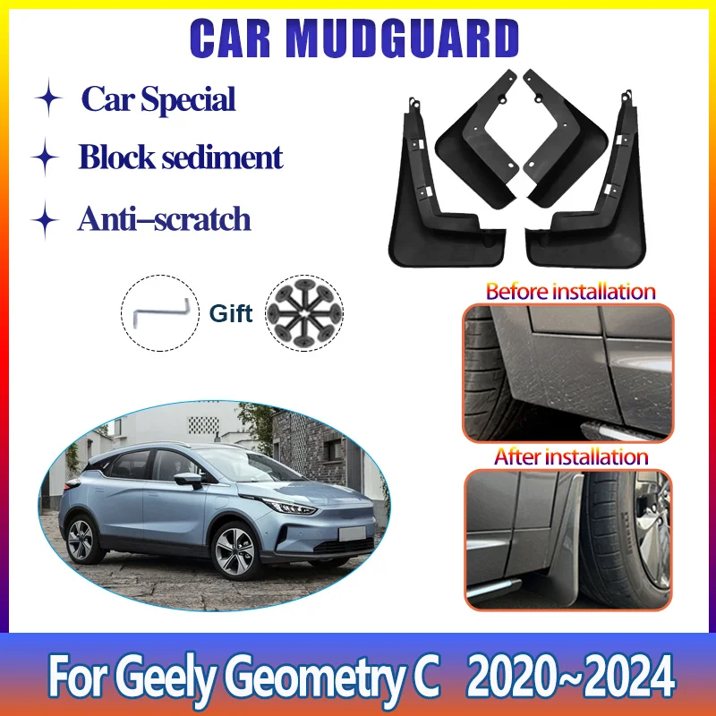 

Car Mudguard For Geely Geometry C M6 2020-2024 Anti Sludge Fender Anti-scratch Protector Mudflaps Kit Auto Exterior Accessories