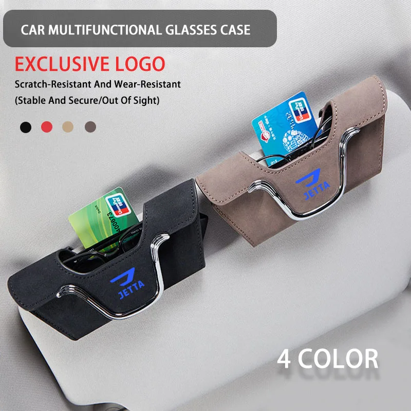 

Car Sun Visor Glasses Holder Sunglasses Glasses Case For VW Jetta mk6 MK2 MK 6 MK7 MK3 A4 Accessories 2024 2023 2022 2021 LOGO