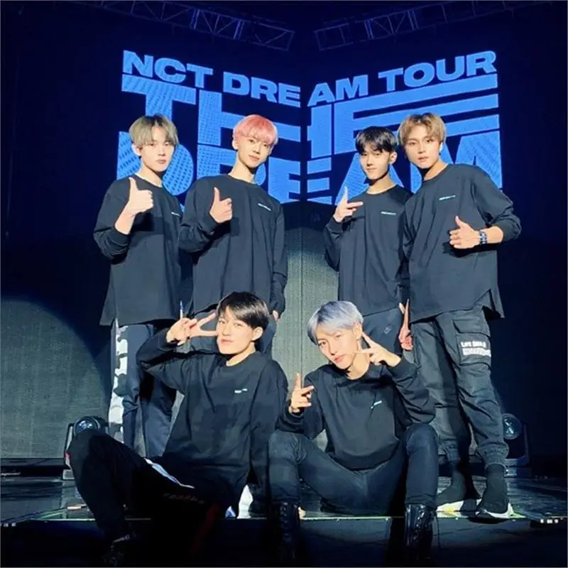 KPOP NCT Dream The DREAM SHOW World Tour Oversized T Shirt Women Men 100% Cotton Crewneck Long Sleeve Loose Pullover Tops