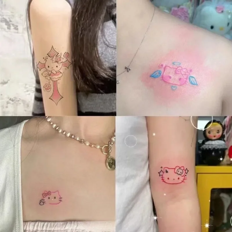 Sanrios Characters Hello Kitty Kuromis Cartoon Temporary Tattoos Cute Waterproof Long-lasting Tattoo Sticker Durable Color Gifts